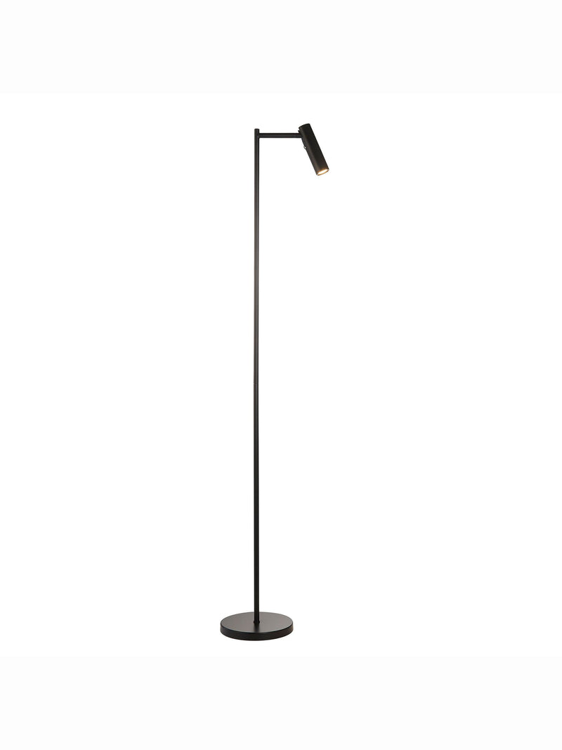 Gallery Home black reader floor lamp with adjustable head - British product