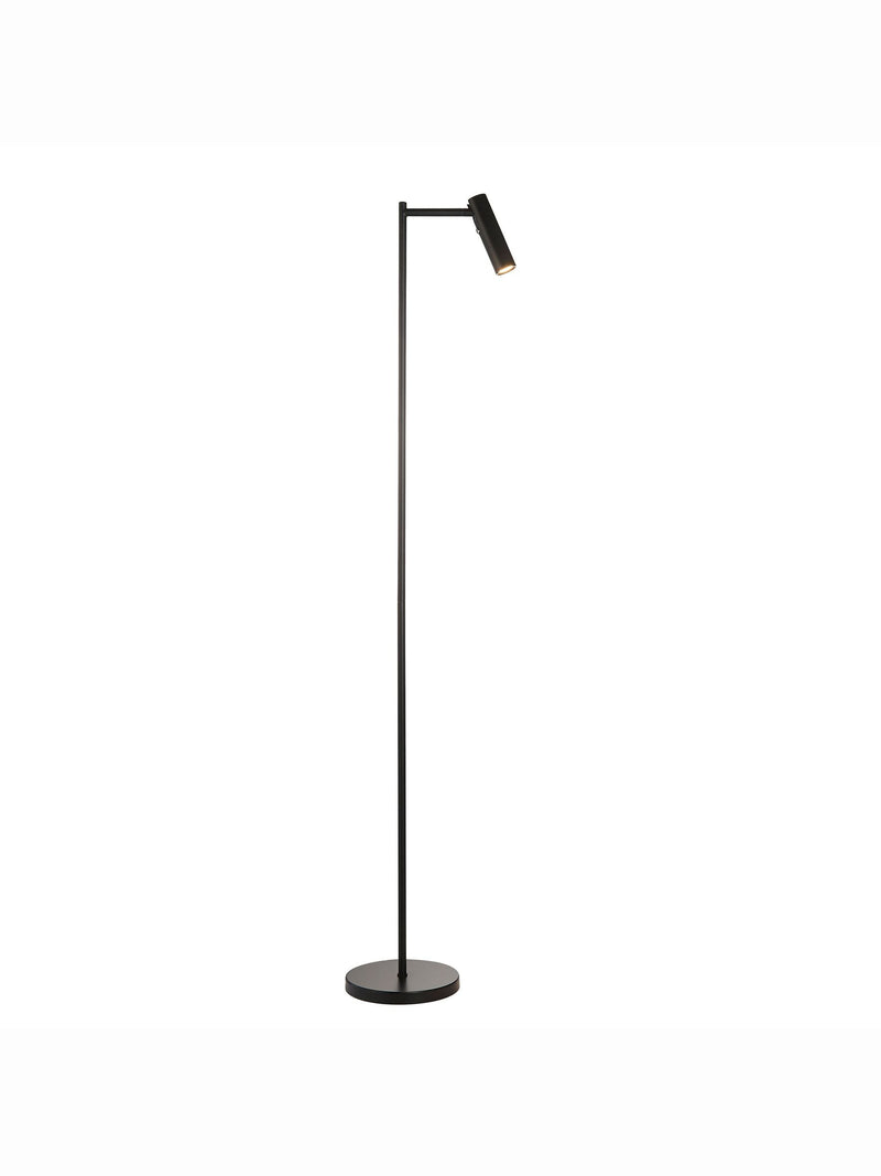 Gallery Home black reader floor lamp with adjustable head - British product