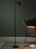 Gallery Home black reader floor lamp with adjustable head - British product