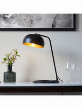 Next Gallery Home Claire Matt Black and Antique Brass Table Lamp- Buy online at McGrocer
