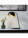 Gallery Home matt black and antique brass table lamp - British product