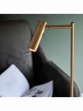 Gallery Home reader floor lamp satin warm brass finish 125cm - British product