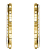 Harrods Chopard Large Yellow Gold and Diamond Ice Cube Hoop Earrings- Buy online at McGrocer