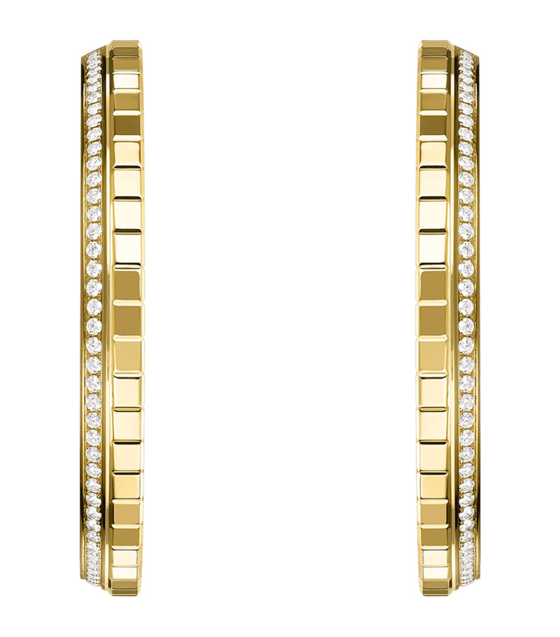 Chopard Ice Cube large hoop earrings yellow gold diamond - British product