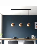 Gallery Home Copper Bali pendant light mirrored glass shades, imported from the UK