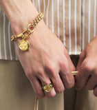 Tilly Sveaas gold-plated Moi + Toi bracelet, imported from the UK
