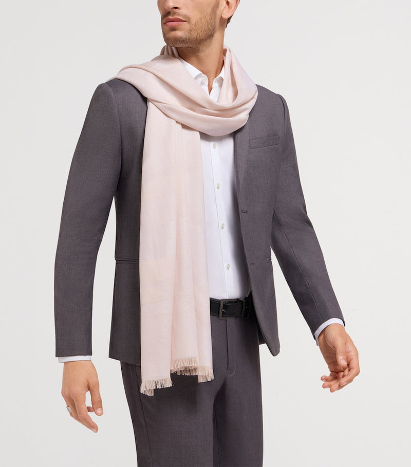 Bvlgari cashmere scarf fringed logo 190x70cm (British brand)
