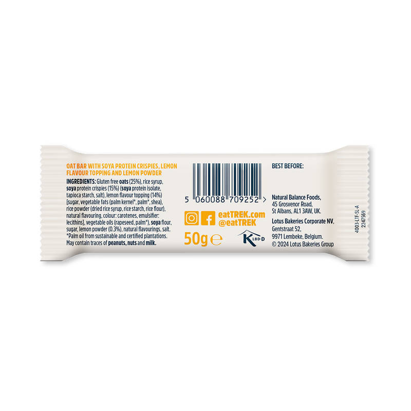 TREK Smooth Lemon Protein Flapjack 50g