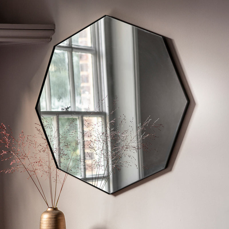 Gallery octagon black mirror 80cm, UK version