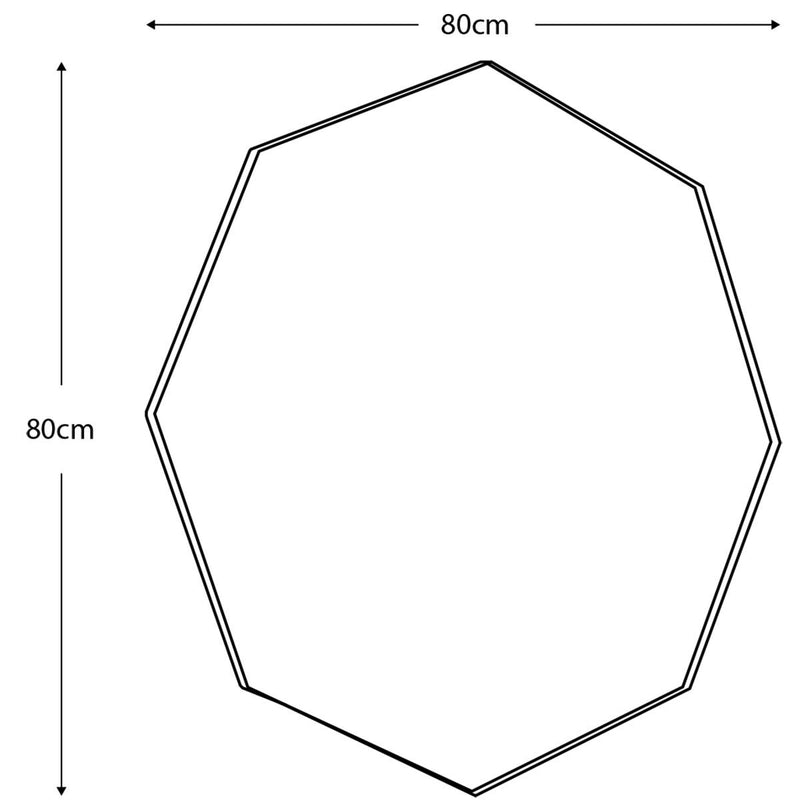Gallery octagon black mirror 80cm, UK version