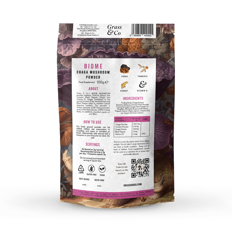 Chaga Mushroom Powder with Turmeric and Ginger 100g