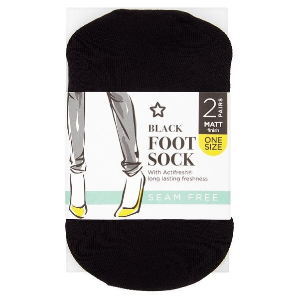 Superdrug 2 Pack Seamfree Foot Socks Black GOODS Superdrug