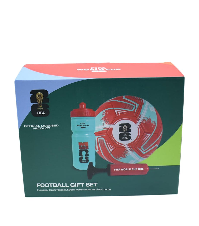 PrecisionPLAY FWC26 football gift set with pump and bottle (British brand)