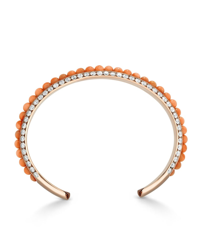 David Morris rose gold diamond pearl bangle, UK version