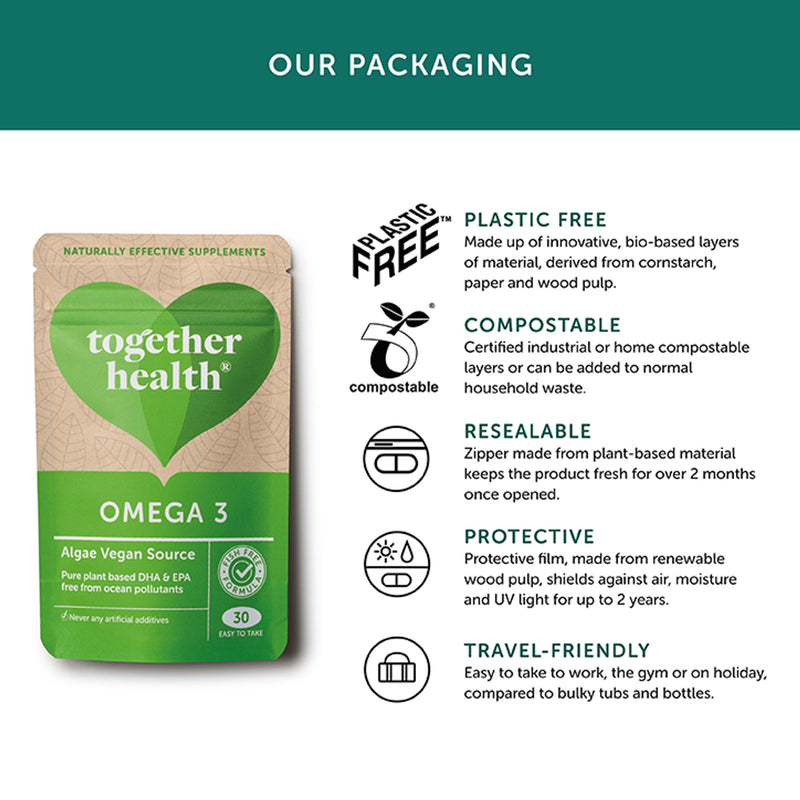 Natural Algae DHA and EPA Omega 3 30 Softgels