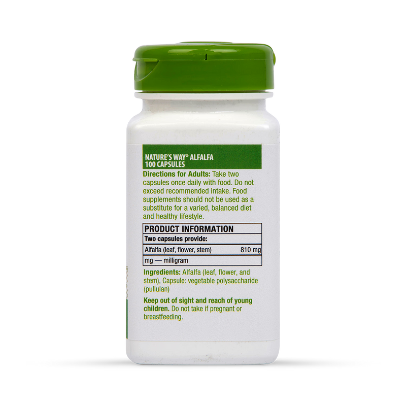 Alfalfa Leaf, Flower and Stem Dietary Supplement 100 Capsules