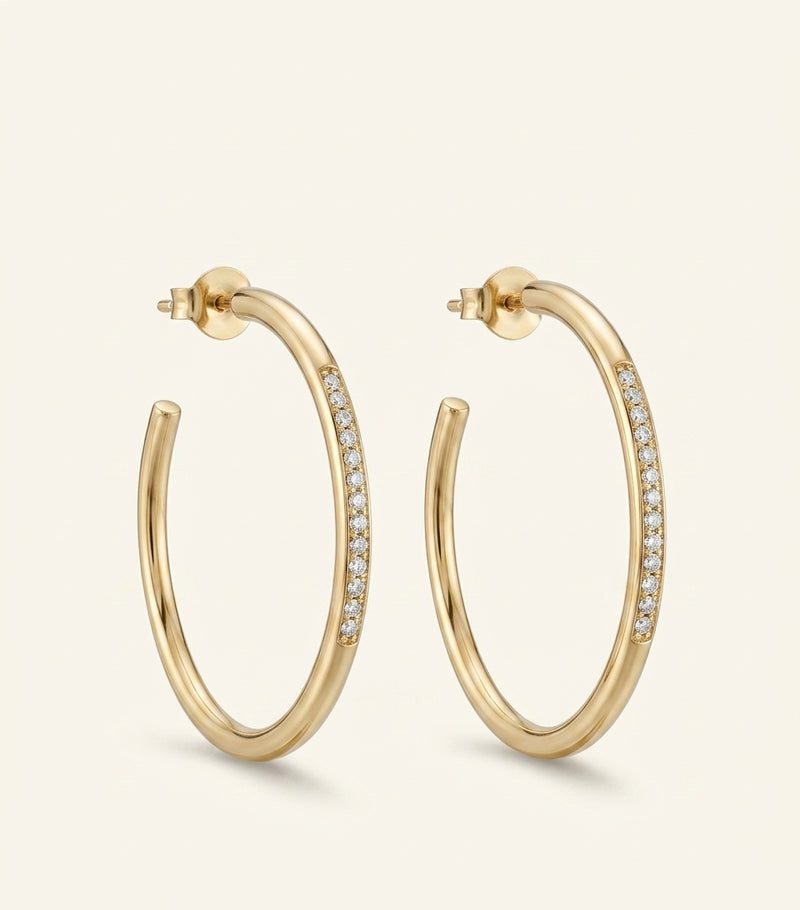 Cartier Juste un Clou 18k gold diamond hoop earrings (British brand)