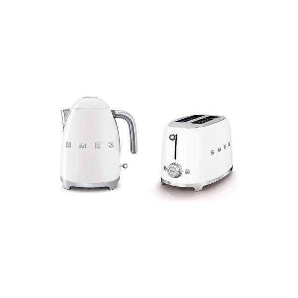 Smeg Kettle and Toaster Set in White, UK version