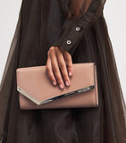 Jimmy Choo Emmie leather clutch bag, imported from the UK