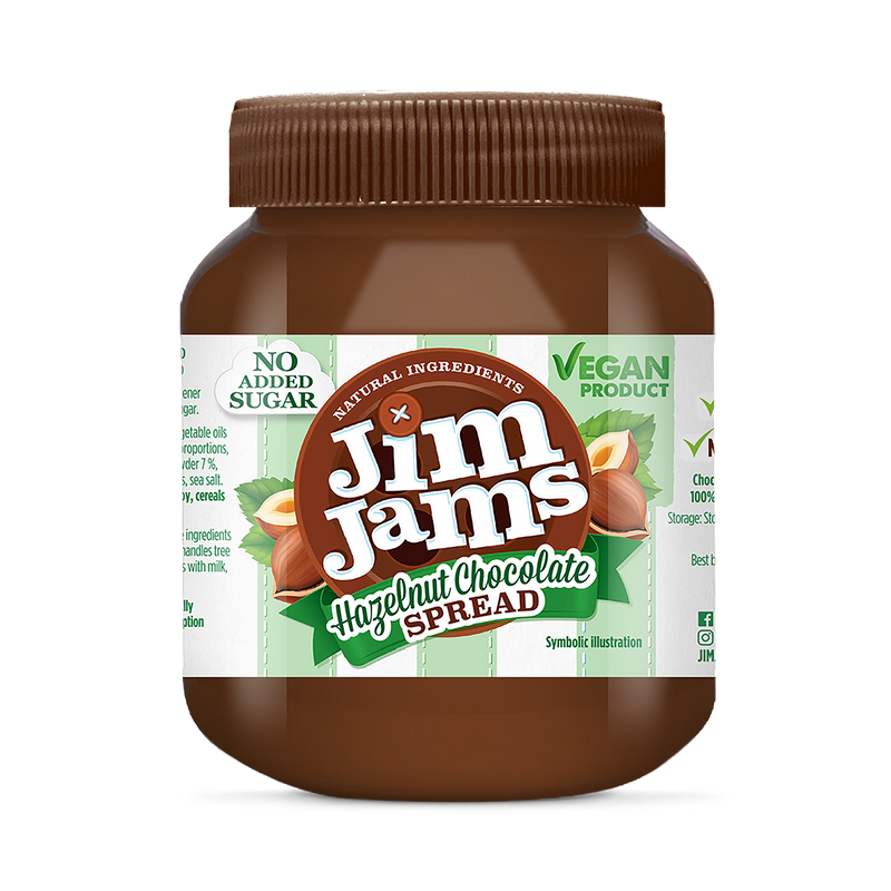 JimJams Vegan No Added Sugar Hazelnut Chocolate Spread 330g