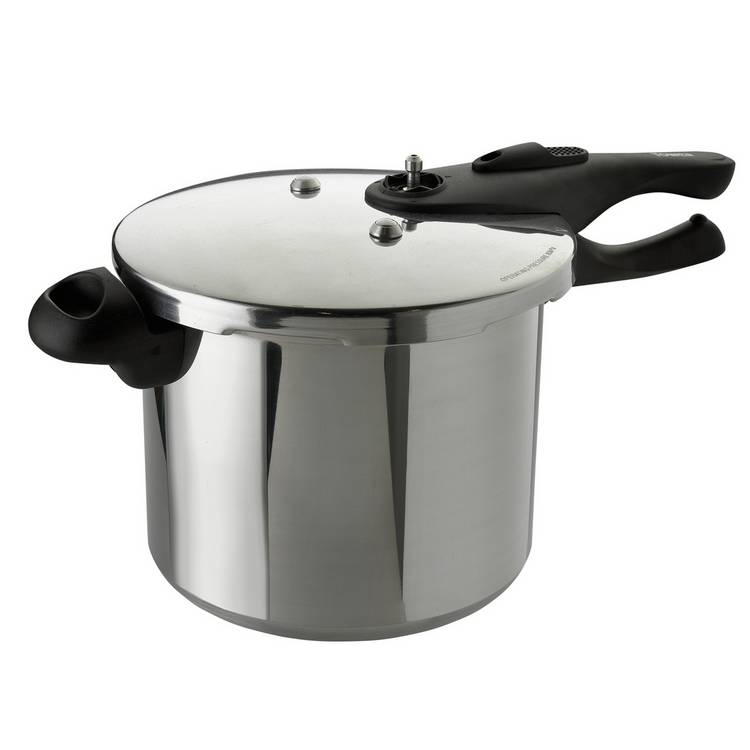 Tower 7 litre aluminium pressure cooker with steamer basket, imported from the UK