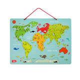 Chad Valley magnetic world map with countries and animals, imported from the UK