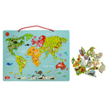 Chad Valley magnetic world map with countries and animals, imported from the UK