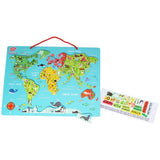 Chad Valley magnetic world map with countries and animals, imported from the UK