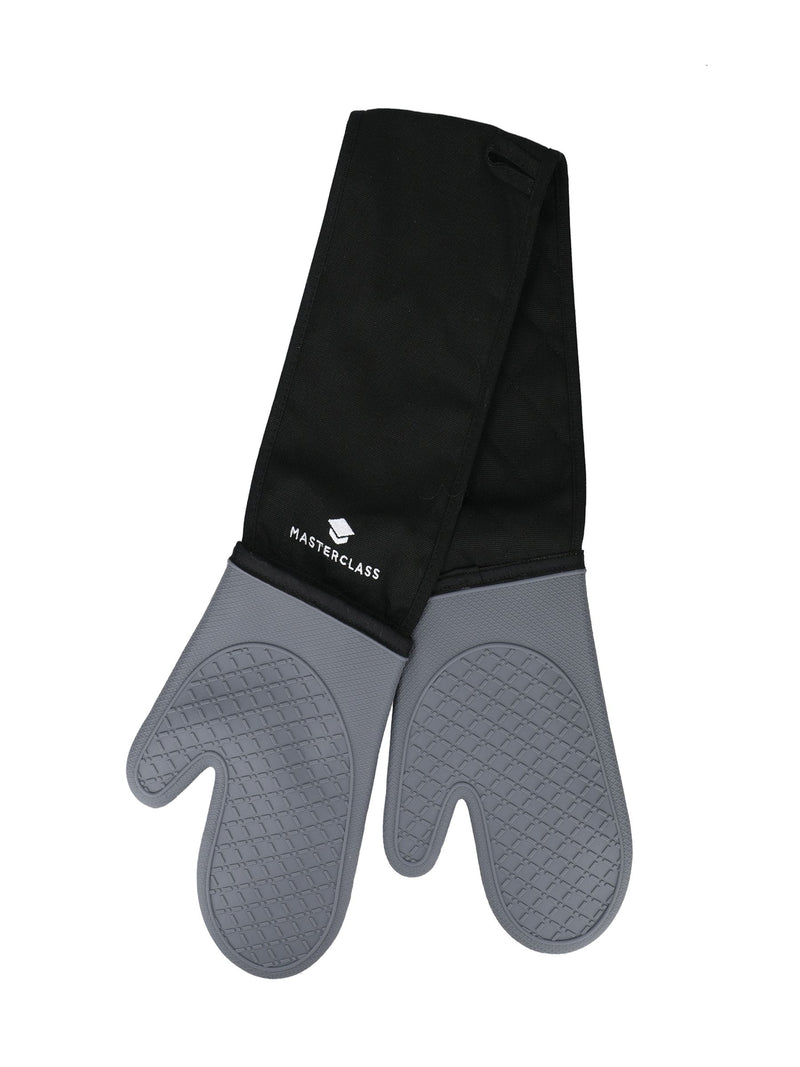 Masterclass grey silicone double oven gloves, imported from the UK