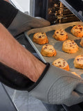 Masterclass grey silicone double oven gloves, imported from the UK