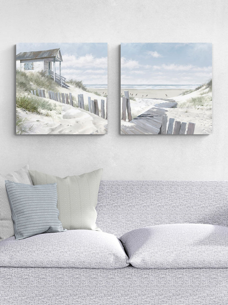 Artko beach scene canvas art set of two 60x60cm - British product