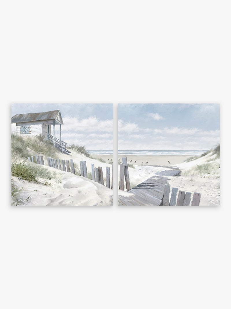 Artko beach scene canvas art set of two 60x60cm - British product