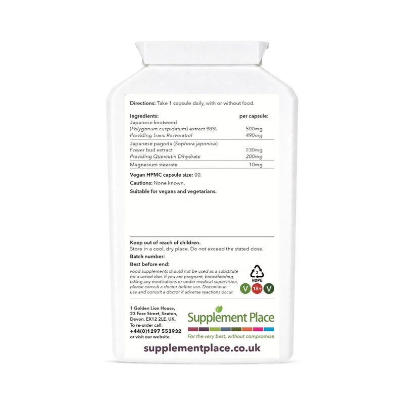 Supplement Place Trans Resveratrol Quercetin 240 capsules (British brand)