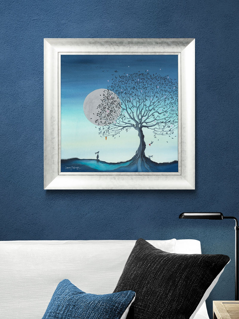 Artko Silver Hope Moon I framed art 62cm x 62cm - British product