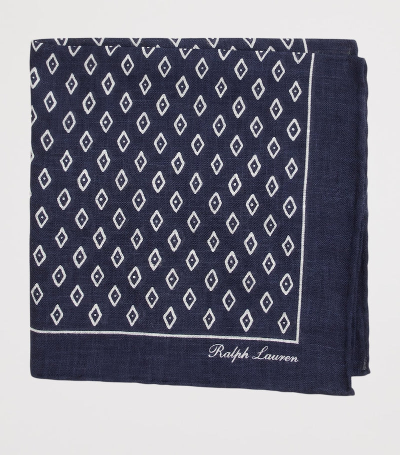 Ralph Lauren linen Art Deco neckerchief 40.5cm - British product