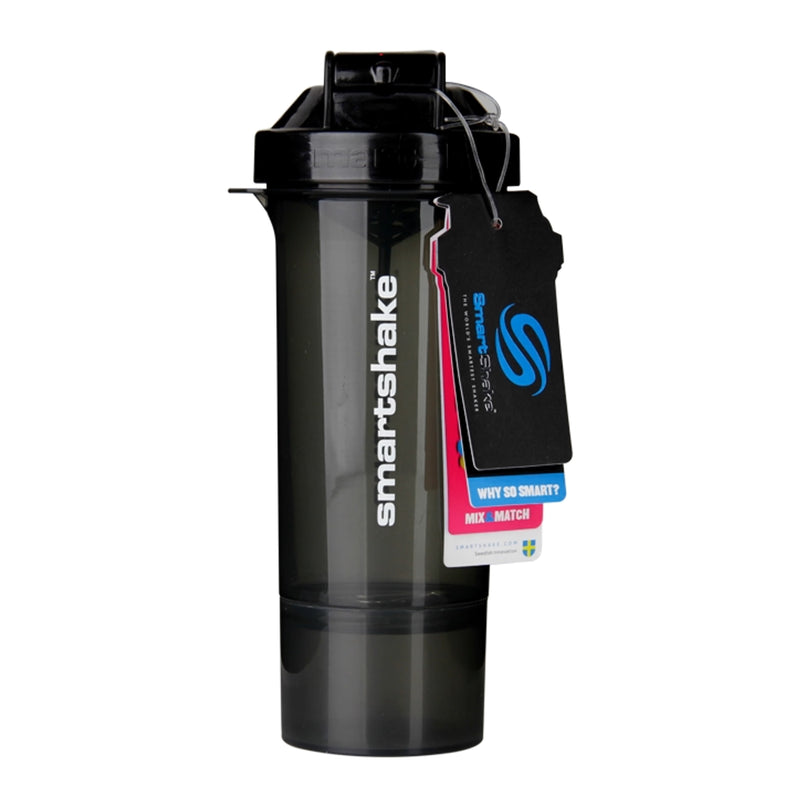 500ml Shaker Cup with Supplement Storage Compartments Gunsmoke