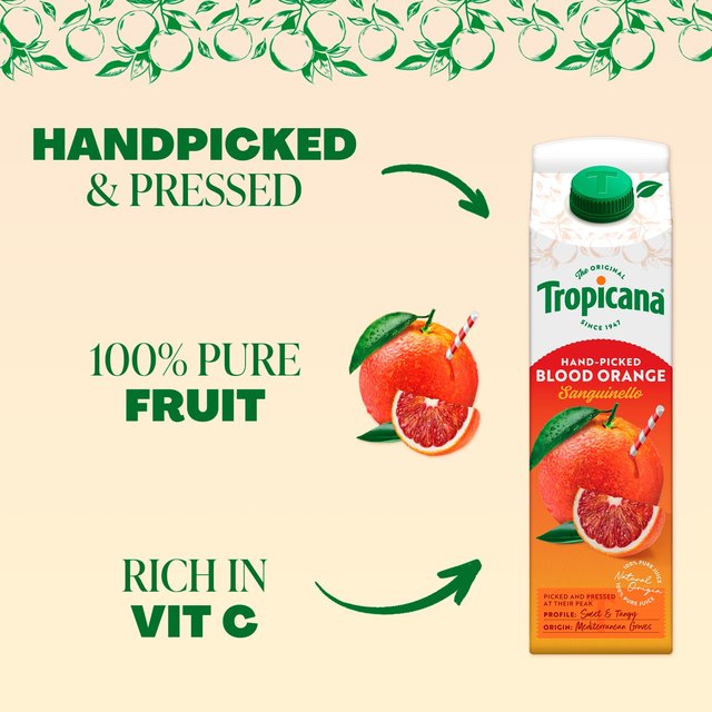 Tropicana Pure Sanguinello Blood Orange Fruit Juice   850ml GOODS M&S