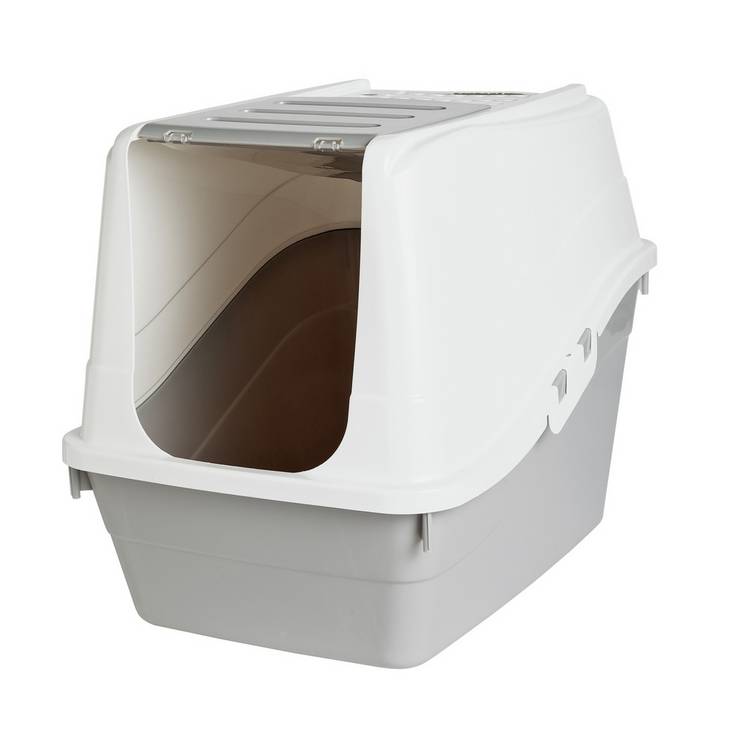 Large opening litter tray for cats with swing door, imported from the UK