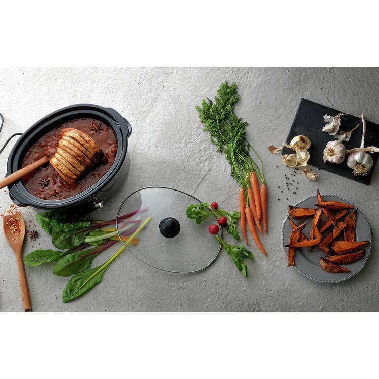 Cookworks 6.5L black slow cooker, imported from the UK