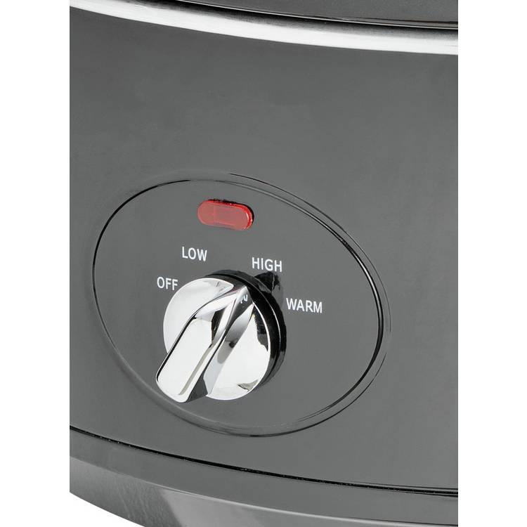 Cookworks 6.5L black slow cooker, imported from the UK