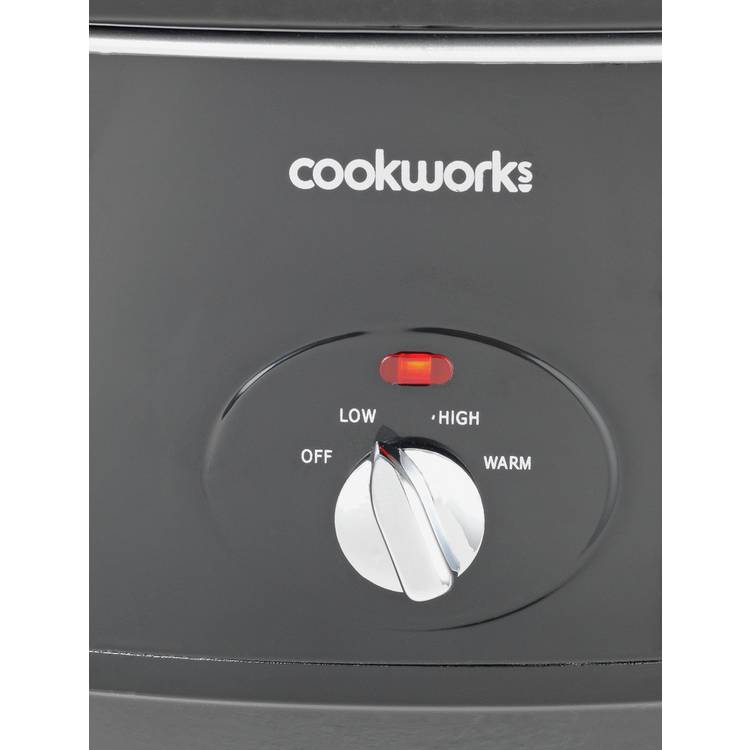 Cookworks 6.5L black slow cooker, imported from the UK