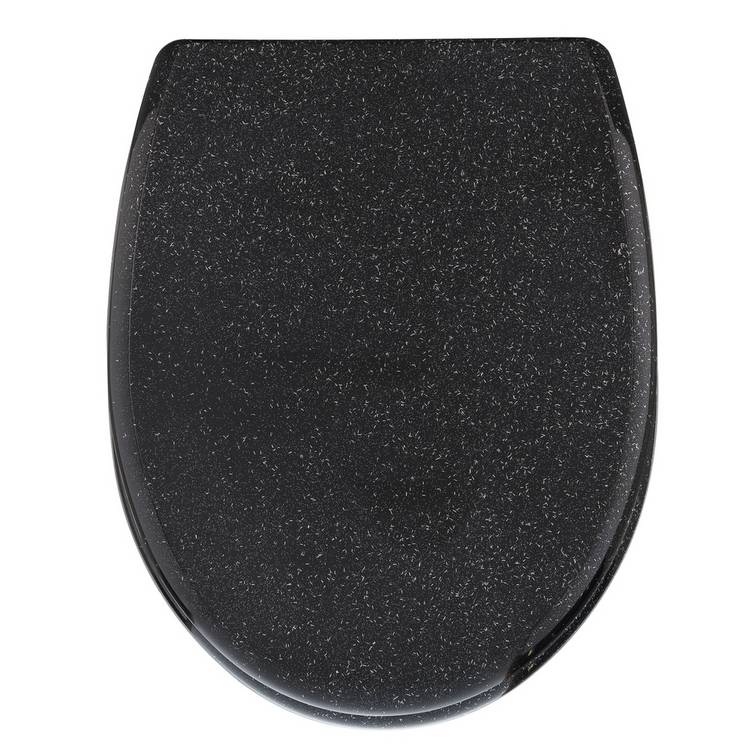 Argos Home black glitter slow close toilet seat - British product