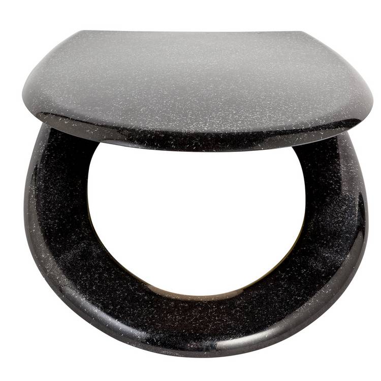 Argos Home black glitter slow close toilet seat - British product