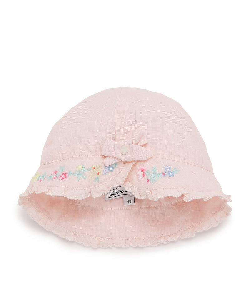 Tartine et Chocolat cotton embroidered baby bonnet (British brand)