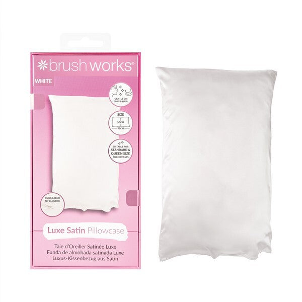 Brushworks Luxe white satin pillowcase (British brand)