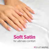 Brushworks Luxe white satin pillowcase (British brand)