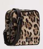 Dolce&Gabbana leopard-print crossbody bag in nylon and leather - British product