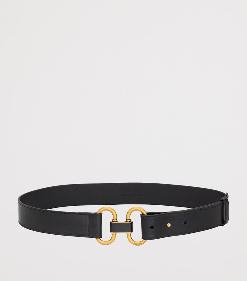 Saint Laurent double ring leather belt, UK version