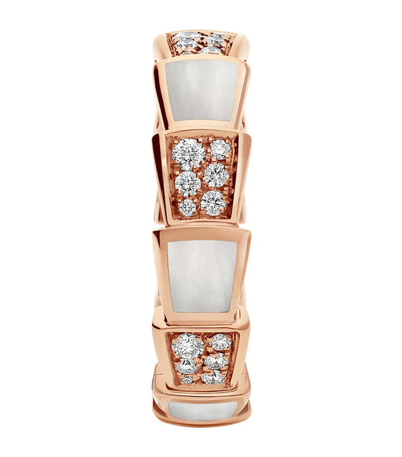 Bvlgari Serpenti Viper ring rose gold diamond mother-of-pearl - British product