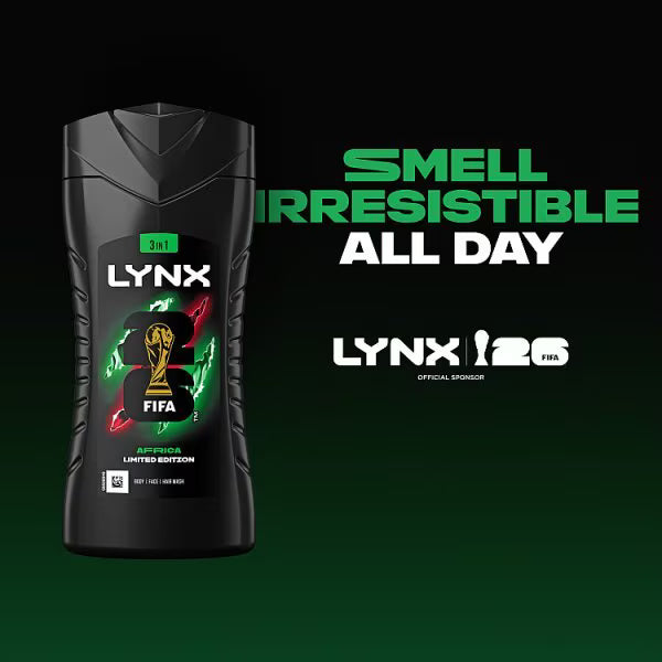 Lynx Body Wash Shower Gel Africa 225ml, UK version